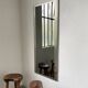 Brushed stainless steel mirror circa François Monnet and Joelle Ferlande