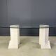 Vintage travertine Carlo Scarpa style dining table, 1970s