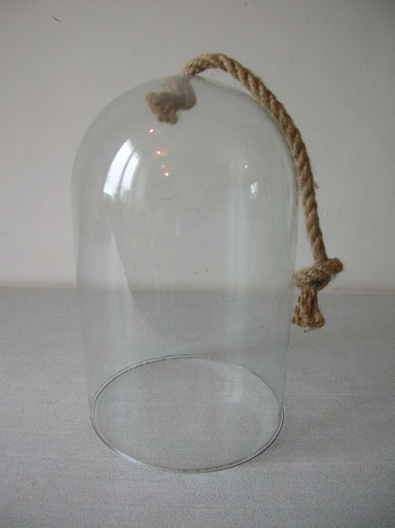 Bell globe glass and rope 26 cm vintage retro deco cabinet of curiosities