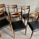 Scandinavian teak and faux leather chairs - set of 6