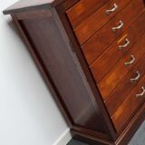 British Mahogany Apothecary Cabinet or Bank of Drawers, 1930s