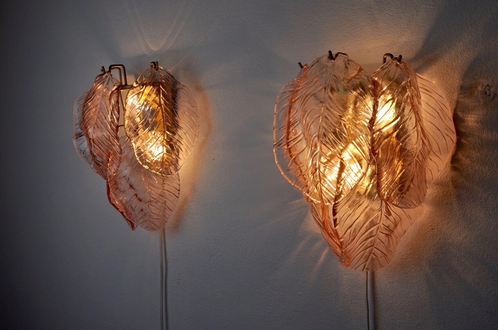 Pair of appliques Mazzega Murano, Italy, 1970