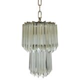 Clear quadriedro murano glass chandelier