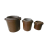 Lot of three pots has old lard