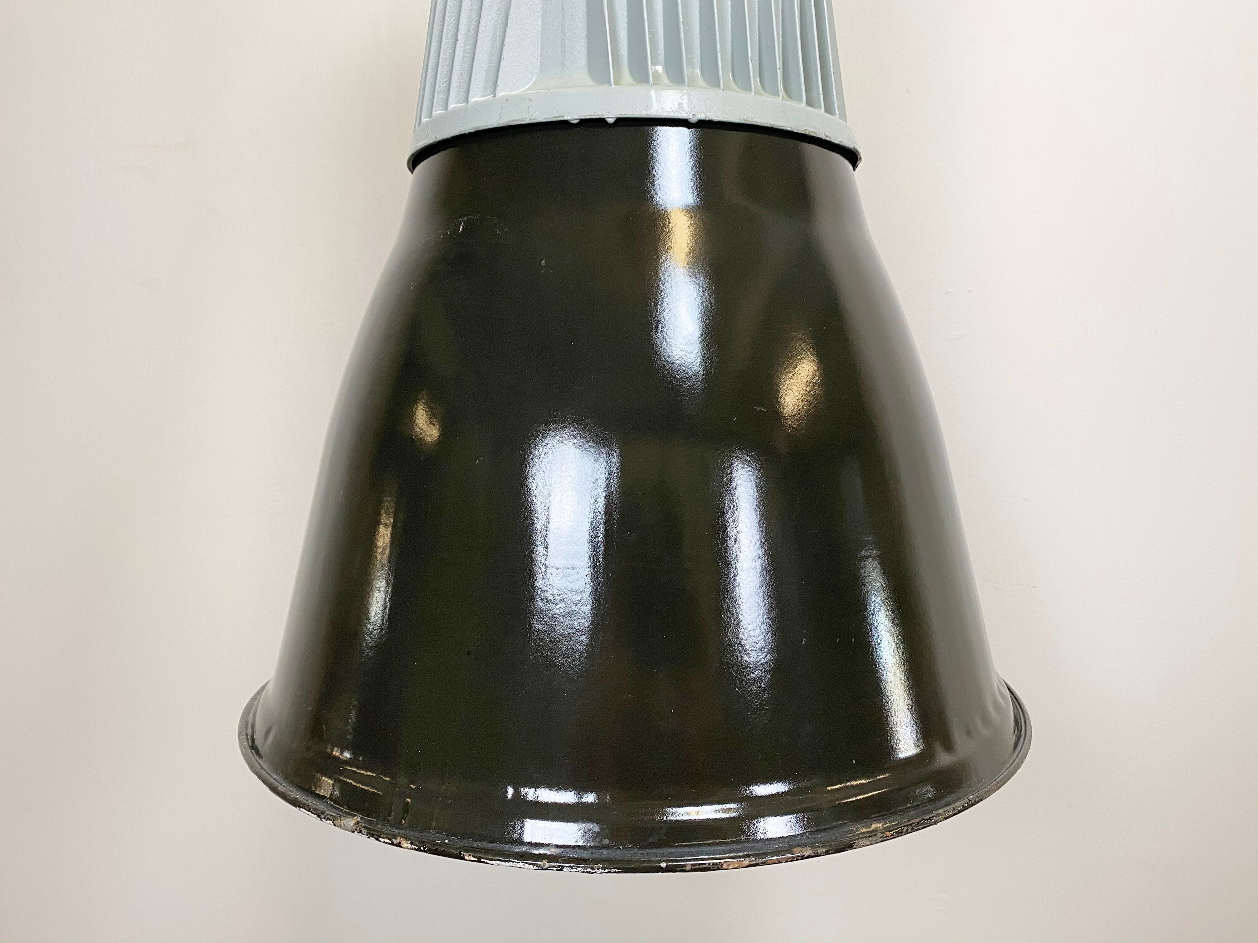 Black Enamel Vintage Industrial Pendant Lamp, 1960s