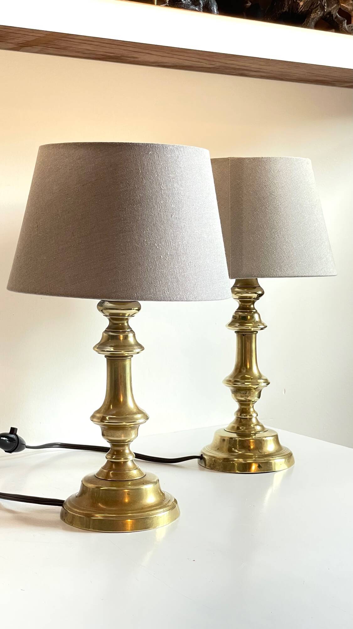 Lamp chic old solid brass candle holder