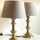 Lampe chic ancien bougeoir laiton massif