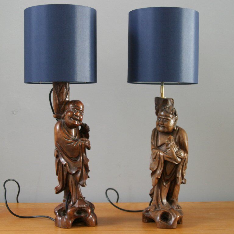 Chinese table lamps pair