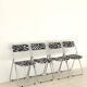 6 chaises pliante vintage 1970  zèbre