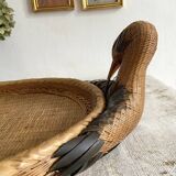 Bird woven bamboo tray