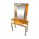 Vintage burl wood console with mirror, 1970s