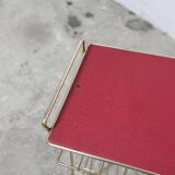 Red vinyl and golden brass server 1960