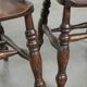 Set of four wooden English antique pub/captain chairs from the 19th century