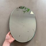 Oval mirror beveled old 32x47cm