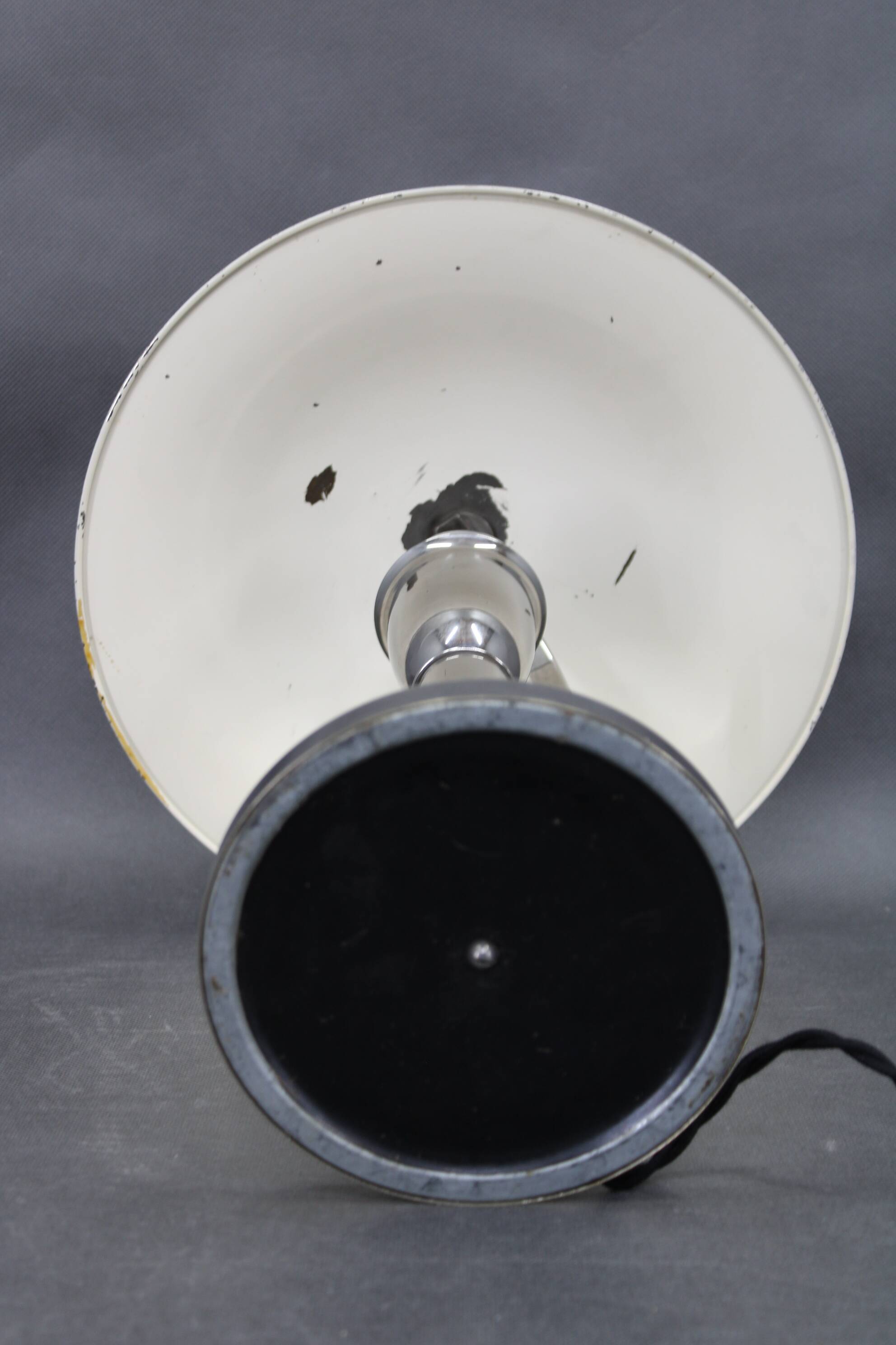 1930s Czech Art Deco nickel table lamp