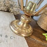 Lamp in brass, bronze and glass