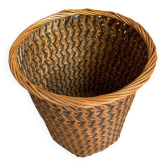 Brown monochrome wicker basket