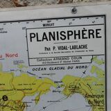 Old school map Vidal Lablache planisphere N° 322