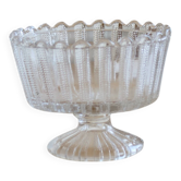 Coupelle vintage en verre moulé sur pied