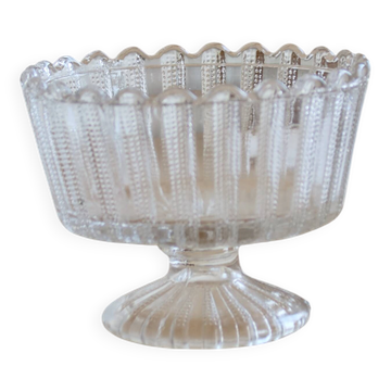 Vintage glass bowl on a pedestal
