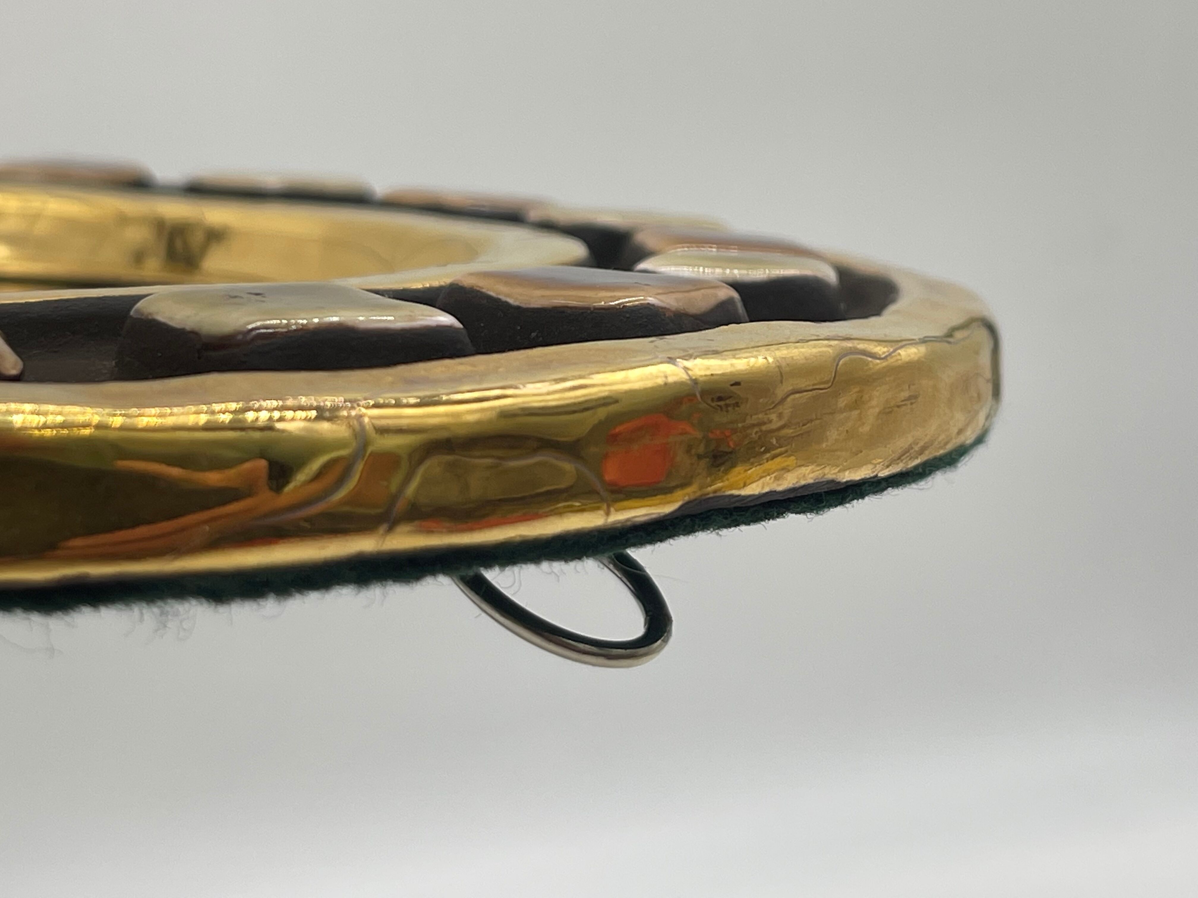 Golden ceramic mirror by Mithé Espelt 1960 24cm