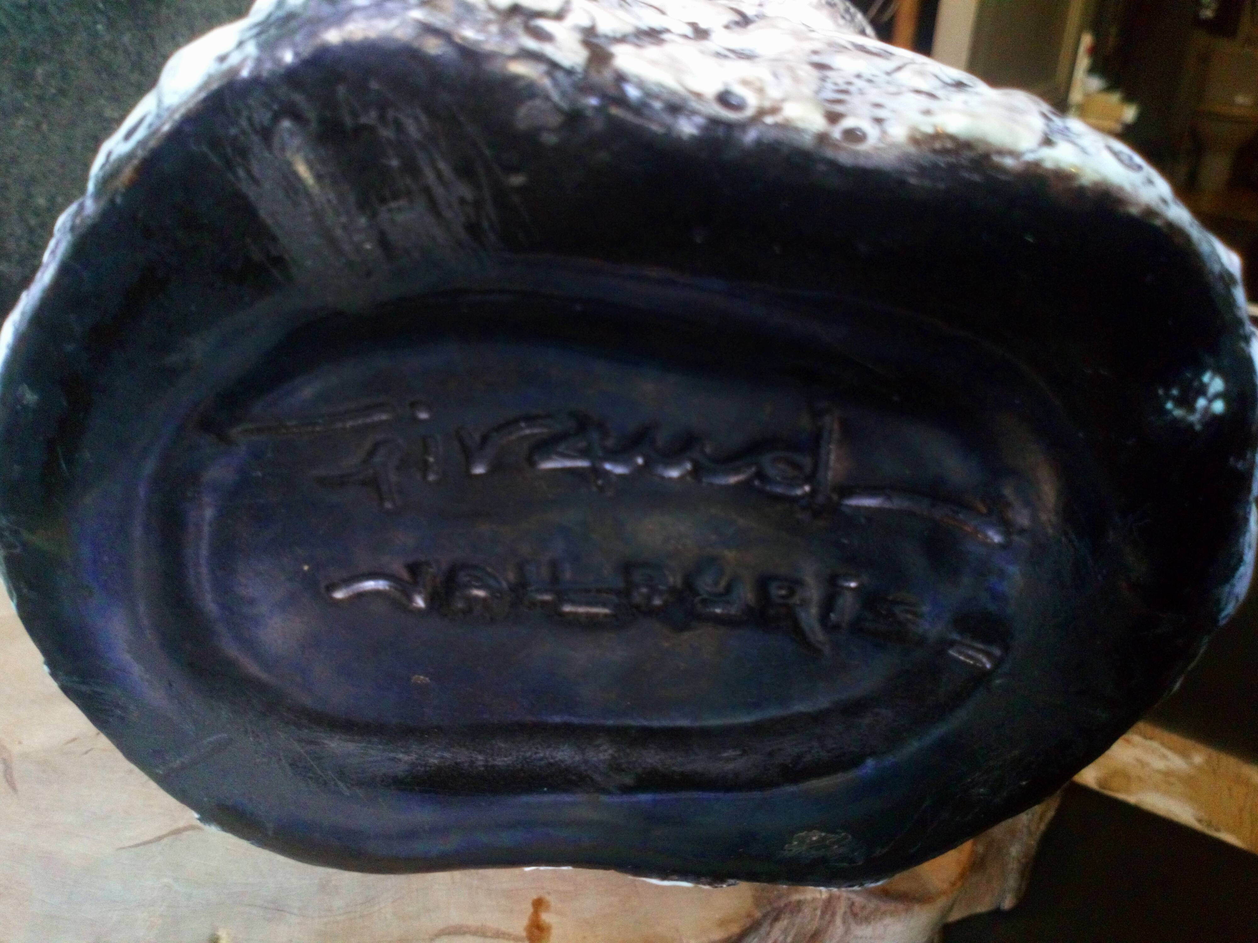 Louis Giraud's twisted double vase in Vallauris ceramic foam