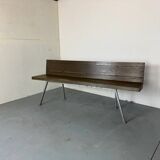 Banc Moderniste en Bois et Acier par Dom Hans van der Laan, 1965