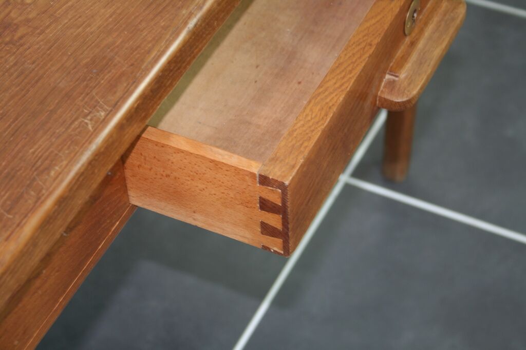 Rustic wood desk 1 drawer of the years 60