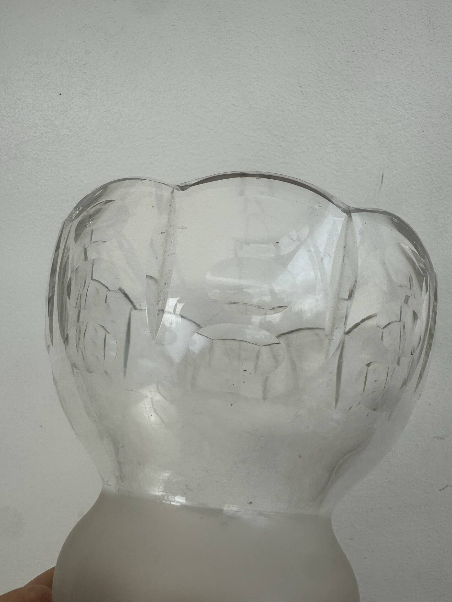 Lot 3 Tulips Antique Glass Cut Frosted Art Deco Lamps Lu