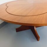 Vintage English round teak coffee table from the 1960s
