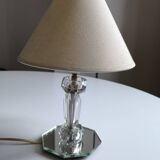 Table lamp in chiseled glass and beveled mirror 1950