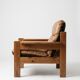 Brutalist leather armchair, 1960s