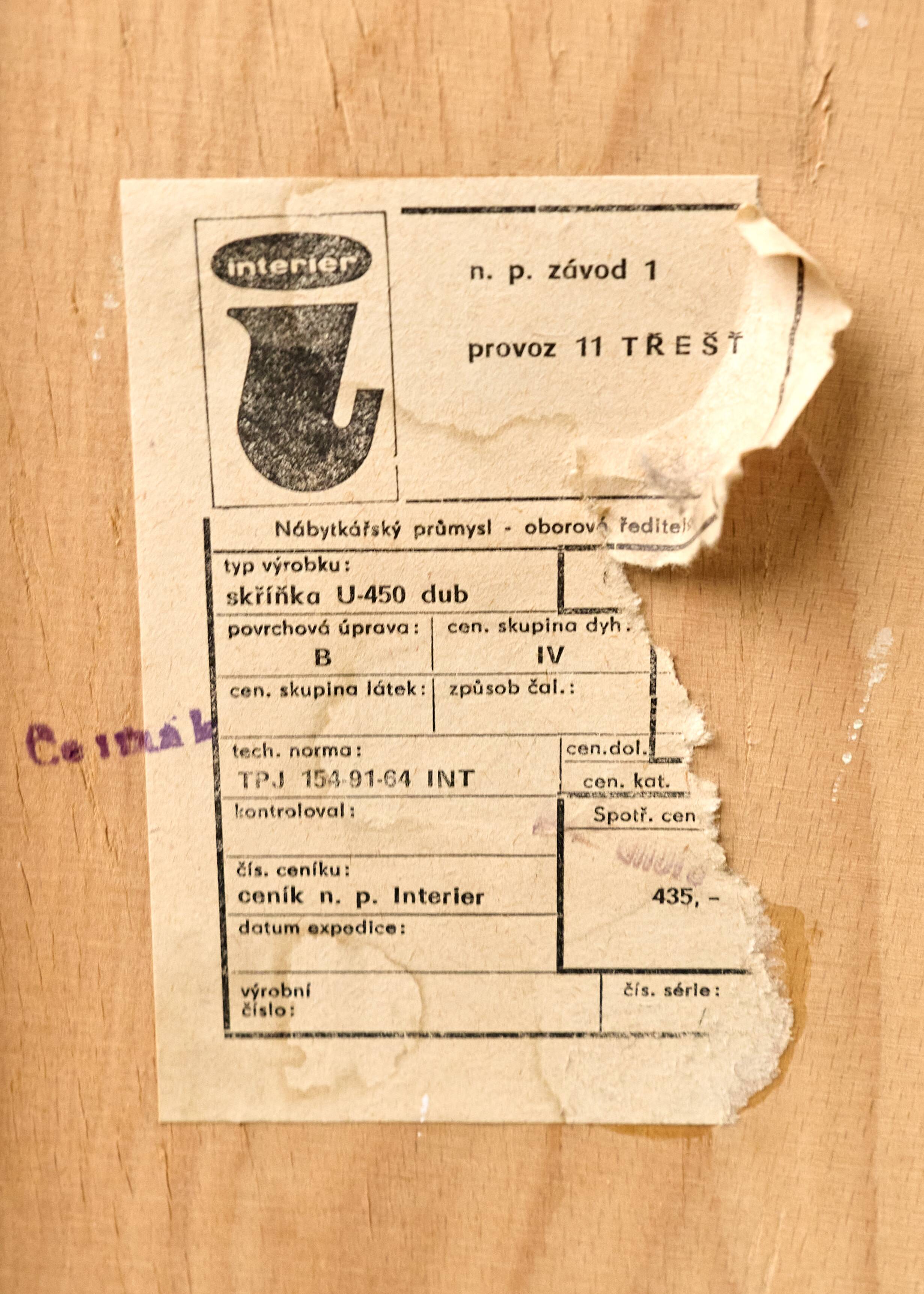 Vintage Sideboard U-450 by Jiří Jiroutek for Interiér Praha, 1960s