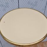 Table bistrot "mange-debout" vintage, crème, en fonte et laiton, 109 cm