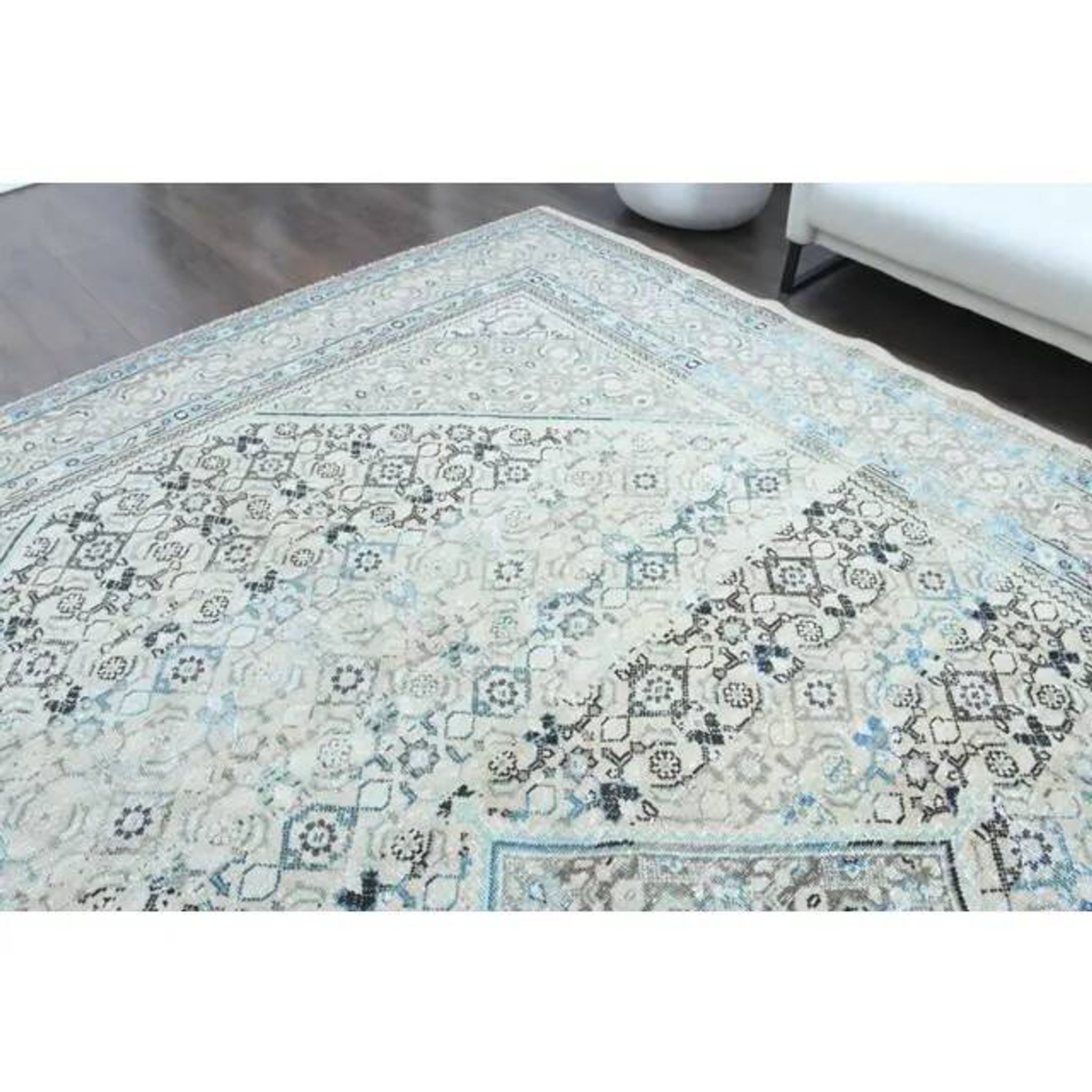 1970s Vintage Persian Handmade Wool Cotton Light Brown Area Rug 291x394