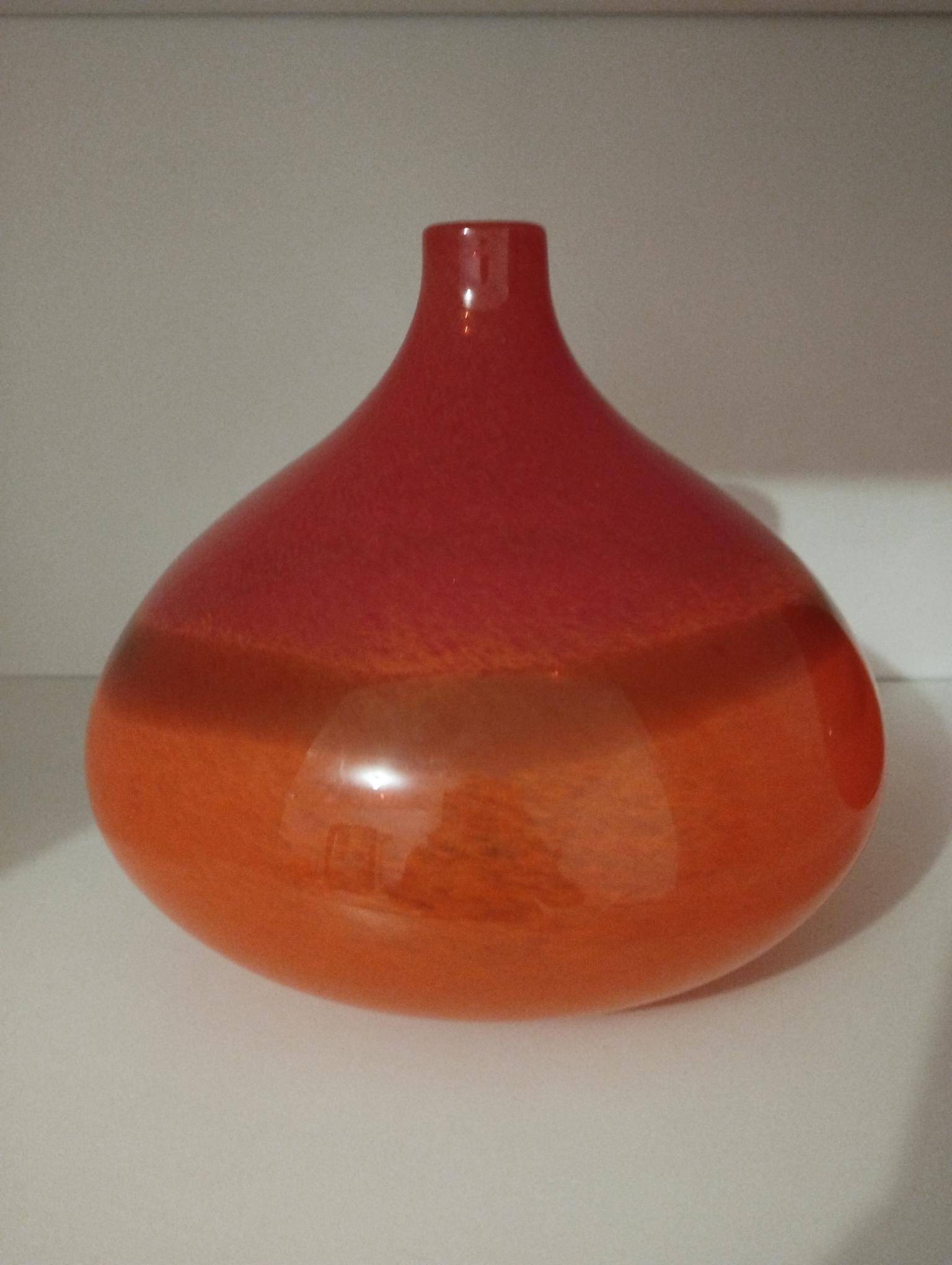 Pair or 2 glass paste vases from the 80s vintage.