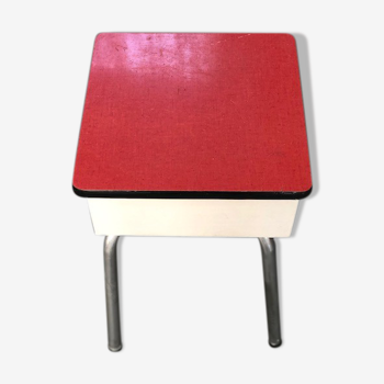 Red formica chest stool