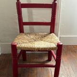 Chaise en bois et paille