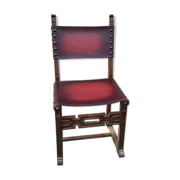 Chaise bois sculpté style médiéval heroic fantasy