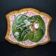 Onnaing? Art Nouveau slipware trivet with bird decoration, ceramic trivet, 1910