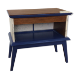 Blue bedside table compass feet
