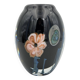 Vase en verre soufflé doublé, inclusions fleurs.