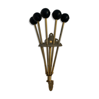 Vintage coat rack 1960 umbrella Serjac black gold - 28 x 40 cm