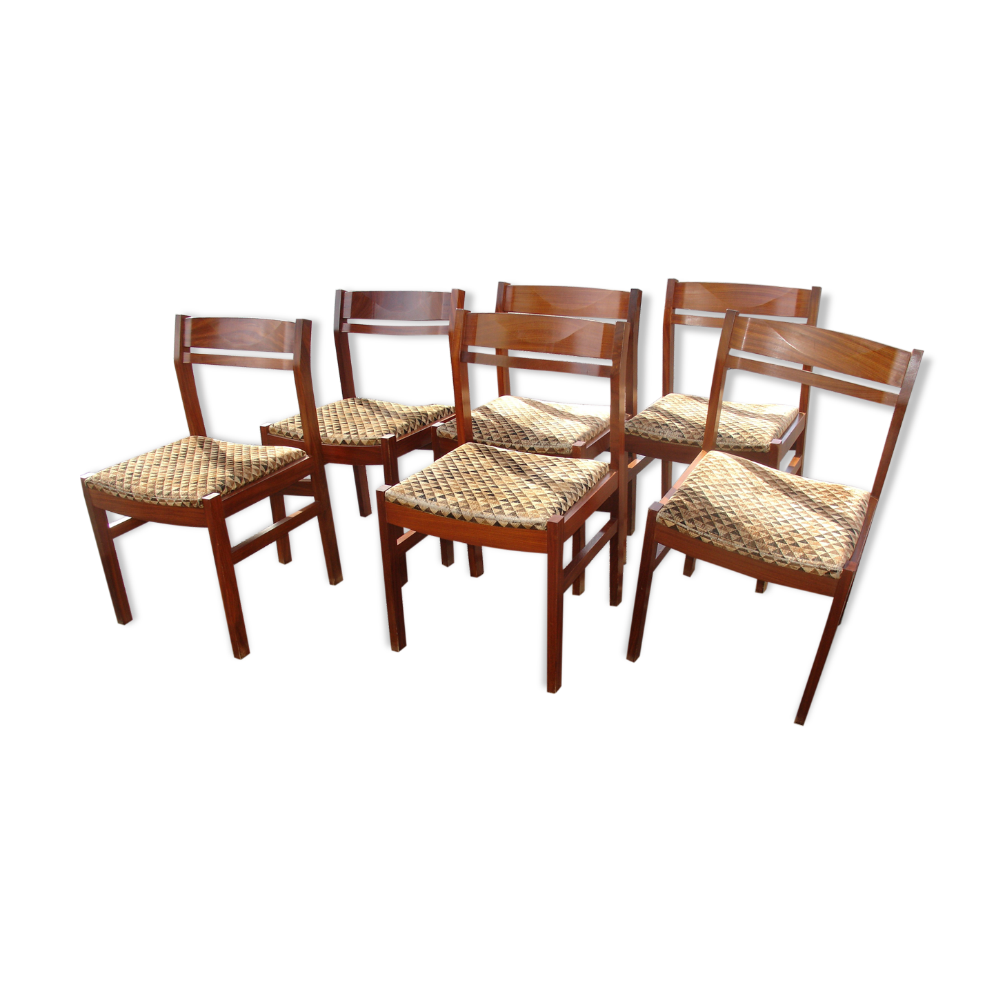 Set of 6 chairs in Pao Rosa circa 1950-60