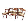 Série de 6 chaises en Pao Rosa vers 1950-60