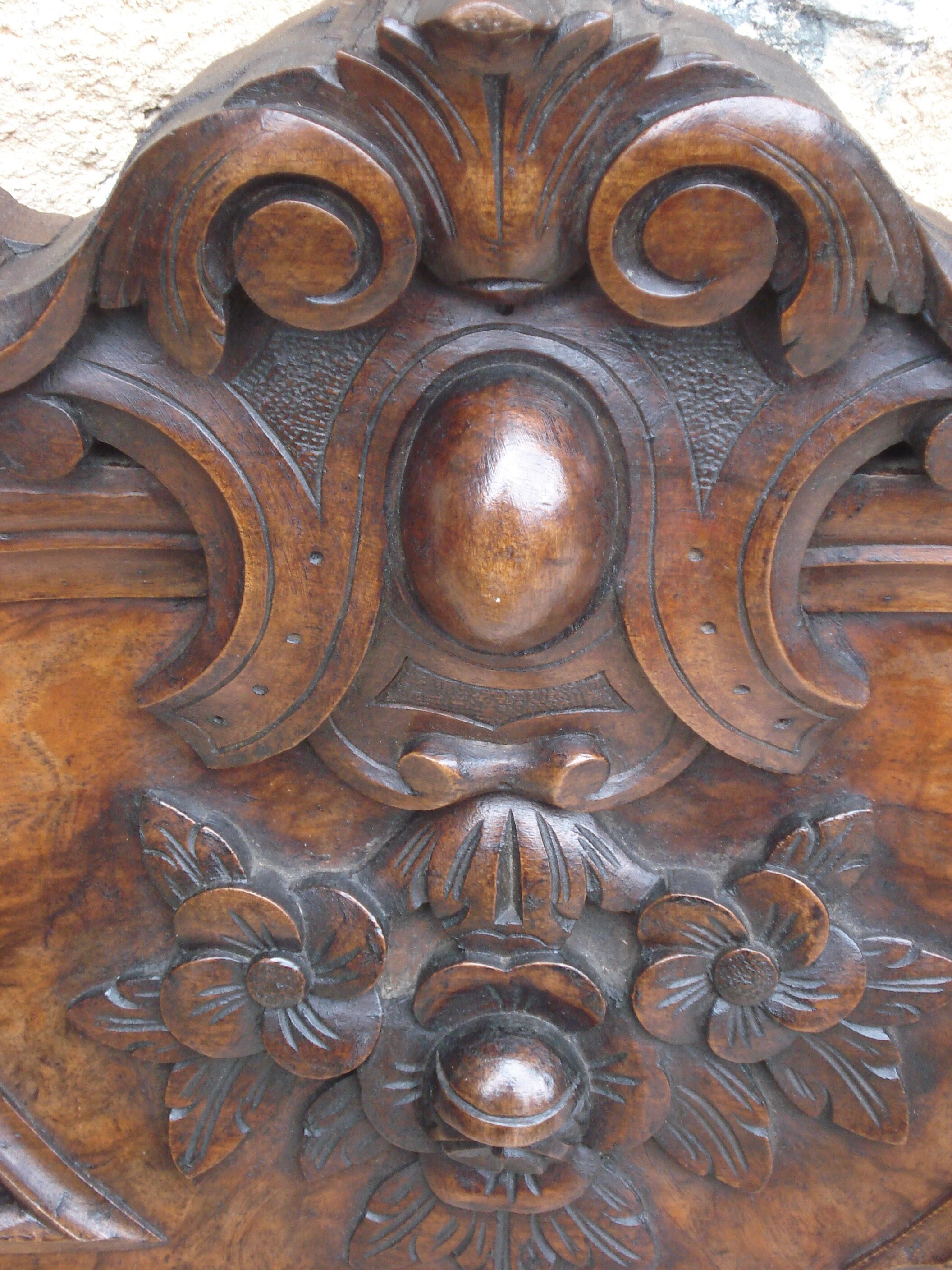 Old wooden door pediment