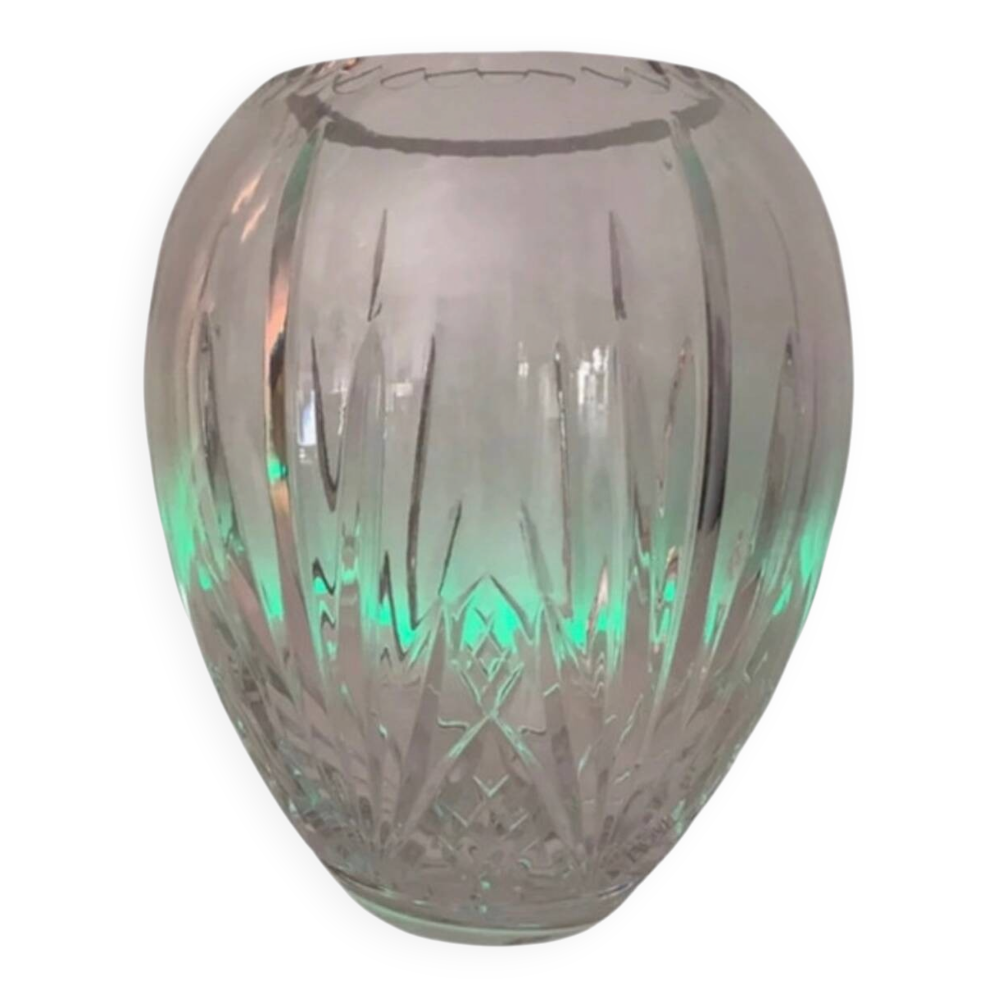 Vintage Crystal Balloon Vase Height 28cm