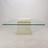 Italian Travertine Coffee Table, 1980s