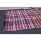 Vintage Turkish Hand-Knotted Wool Cotton Purple Kilim Runner Rug 125x322