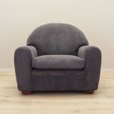 Grey velour armchair, Italian design, 1980s, production: Italy